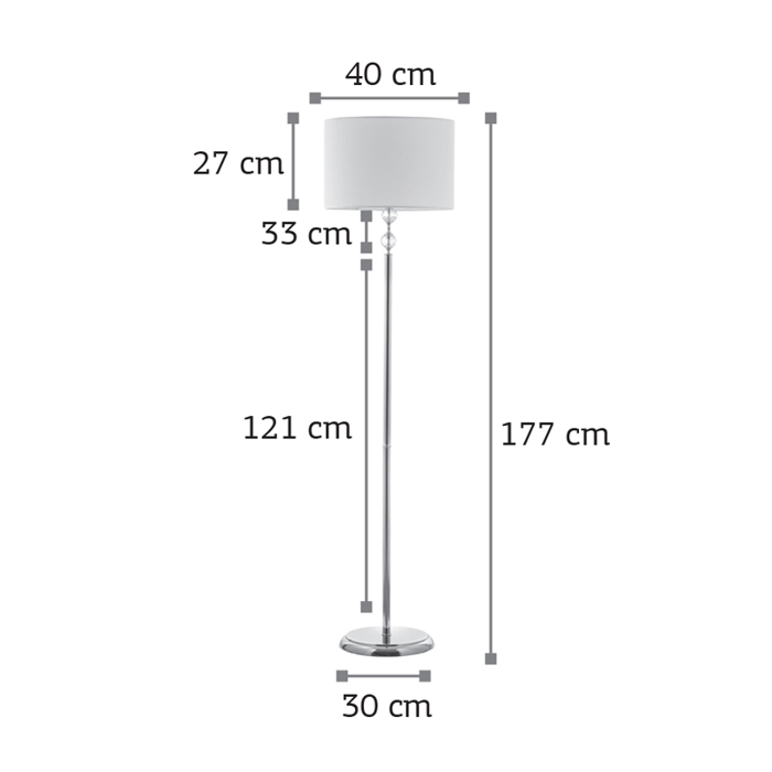 INLIGHT EPIDAPEDIO FOTISTIKO METALLO/KRuSTALLO XRuSO ME uFASMATINO KAPELO E27 F40x177cm 45360